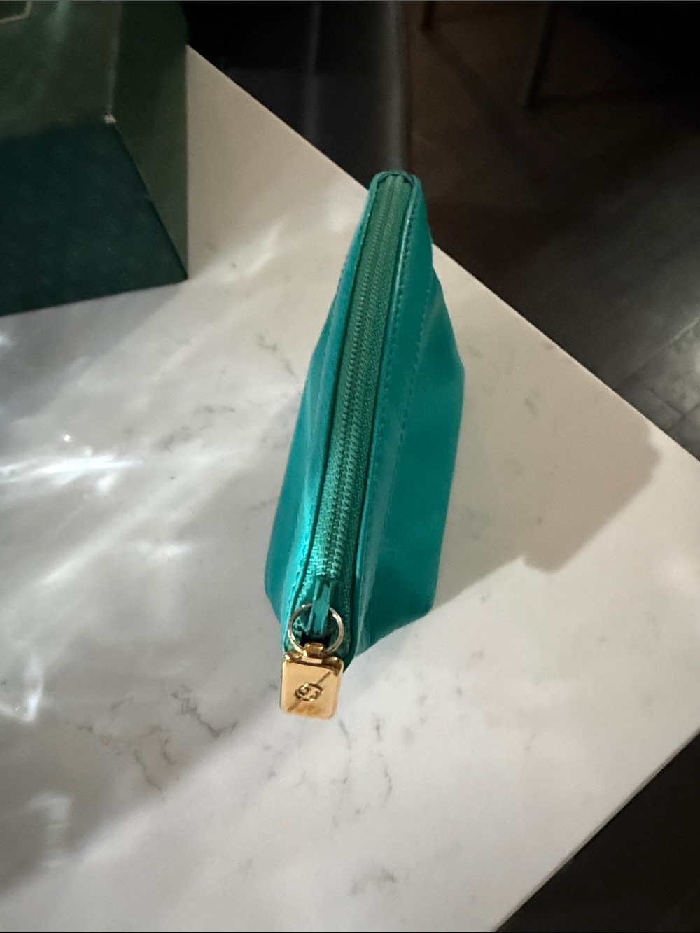 Gucci teal  Zip Pouch CoinBag